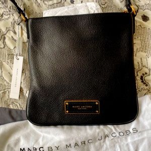 New Marc Jacobs Black Leather Crossbody Bag
